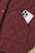 Stand Collar Flower Quilted Snap Button Zip Vests